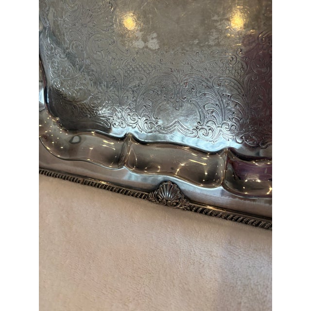 Mid 20th Century Mid 20th Century Silver Rectangular Shaped Tray For Sale - Image 5 of 11