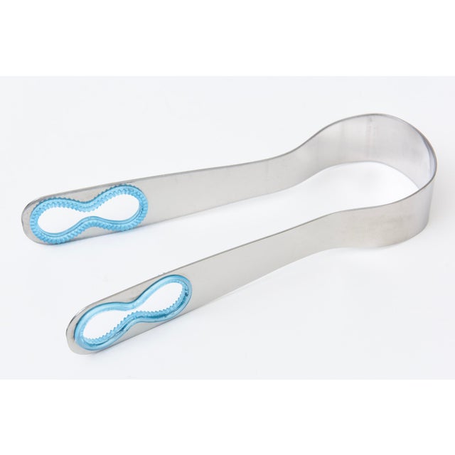 Karim Rashid Space Age Sapphire Blue Lucite/ Plastic and Stainless Steel Ice Bucket With Inserts 2003 For Sale - Image 9 of 12