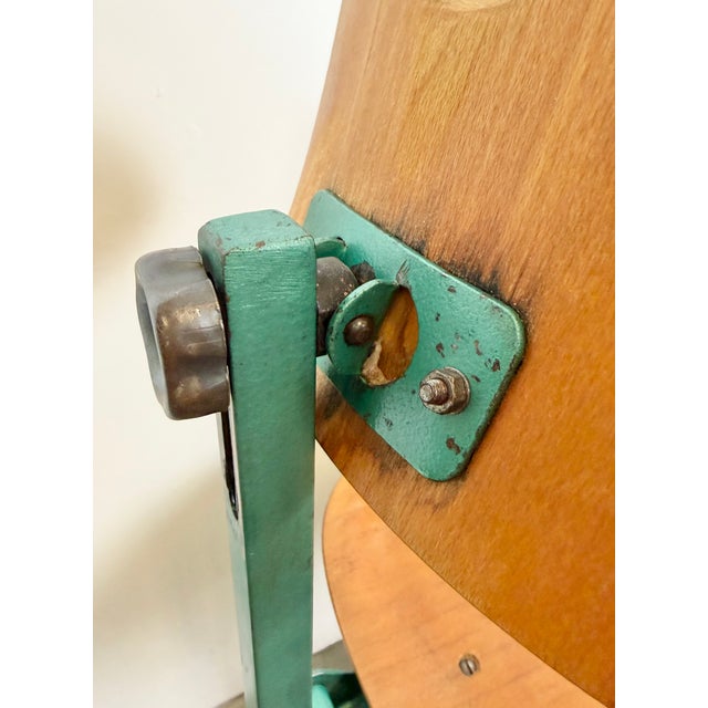 Industrial Dark Green Workshop Chair, 1950s For Sale - Image 15 of 18