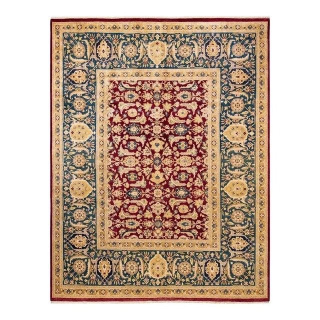 Red Mogul, One-of-a-Kind Hand-Knotted Area Rug in Red, 8' 2" x 10' 6" For Sale - Image 8 of 8