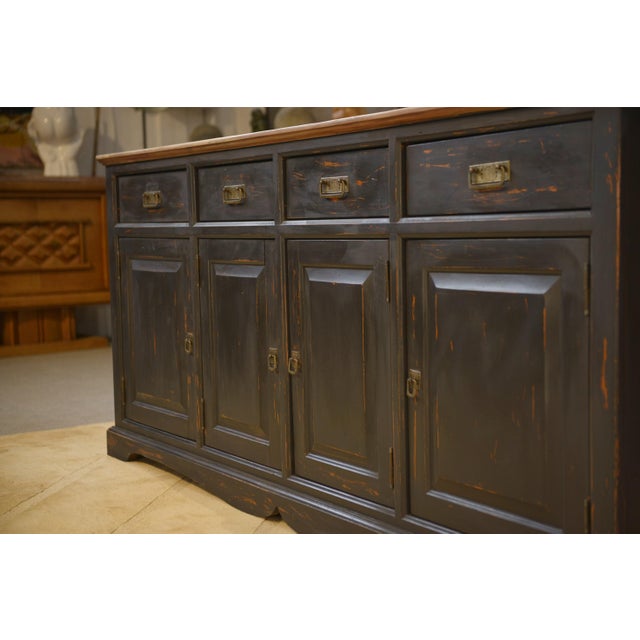 Patinated Pine Buffet, 1960s For Sale - Image 6 of 12