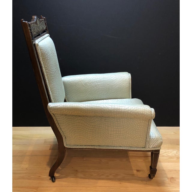 Mid 19th Century Inlaid Marquetry and Rosewood Library Chair For Sale - Image 9 of 9