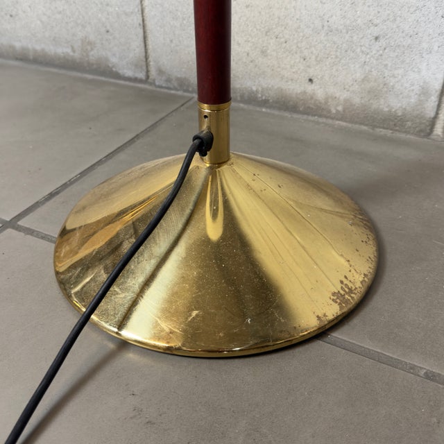 Eglo Floor Lamp in Wood and Brass For Sale - Image 9 of 11