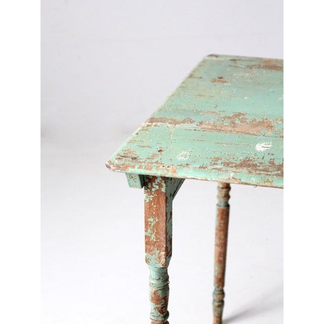 Antique Painted Wood End Table For Sale - Image 16 of 18