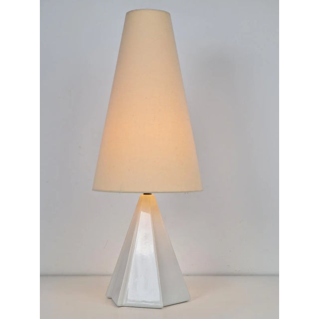 Vintage Geometric Teepee Table Lamp in Ceramic, 1970s For Sale - Image 9 of 10