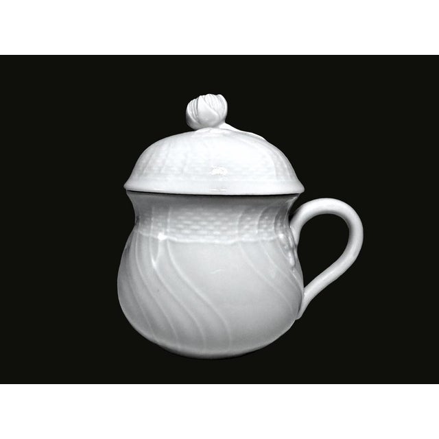 Late 20th Century Richard Ginori Vecchio White Porcelain Pot De Crème Cups - Set of 5 For Sale - Image 9 of 12