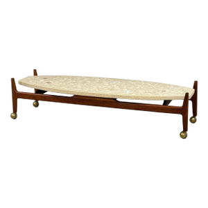 1960s Walnut and Terrazzo Coffee Table by Harvey Probber