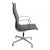 Charles Eames Ea-109 high-backed chair with black leather and with black hopsack fabric on the back. The chairs are from...