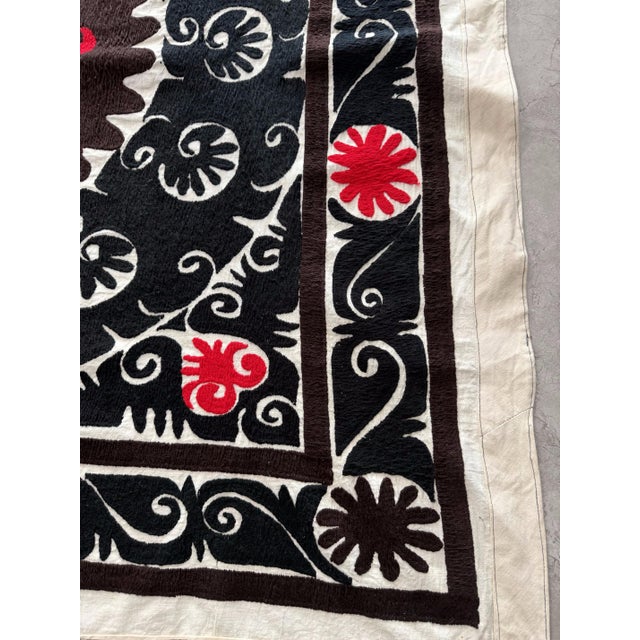 Suzani Tablecloth — Brown Tashkent Embroidery For Sale - Image 4 of 7