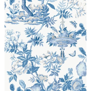 Sample - The House of Scalamandré Shantung Garden Removable Wallcovering, Delft For Sale