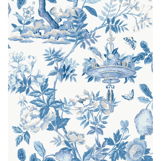 Sample - The House of Scalamandré Shantung Garden Removable Wallcovering, Delft For Sale