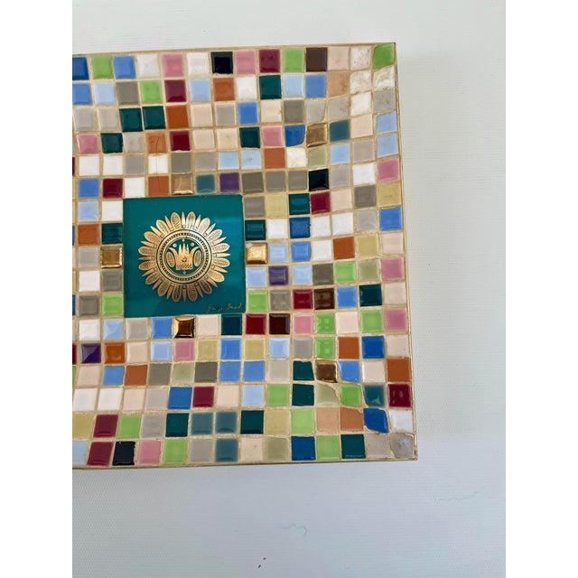 Mid 20th Century Midcentury MCM Geoges Briard Mosaic Tray For Sale - Image 5 of 10