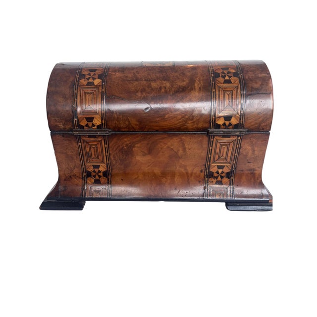 Exceptional Inlaid British Tunbridge Ware Tea Caddy With Dome Top and Complete Interior For Sale - Image 10 of 10