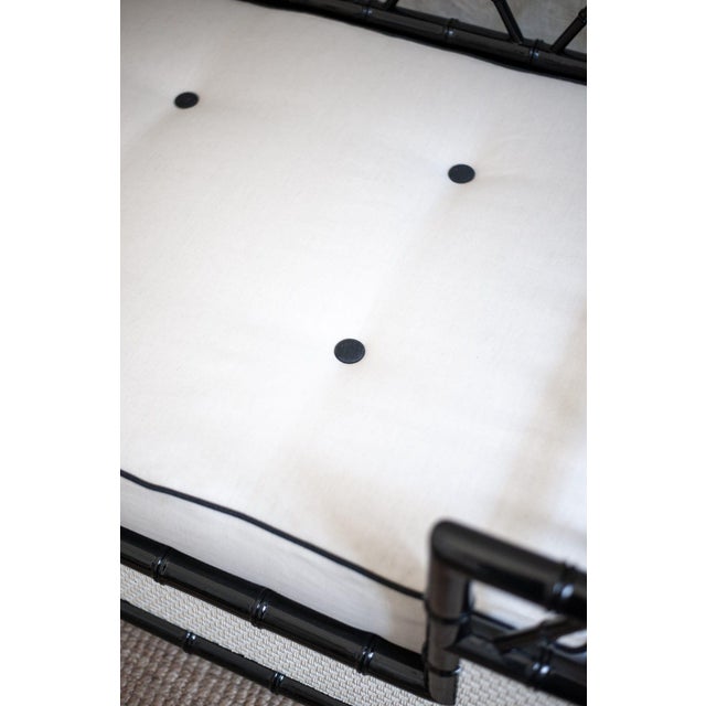 Lacquered Wood Daybed with Bamboo Effect, 1970s For Sale - Image 3 of 12