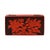 Plastic Hand Craft Vintage Chinese Red Lacquer Rectangular Floral Accent Box For Sale - Image 7 of 9