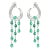 Modern Emerald Cocktail Earrings Studded With Diamonds Set 14k White Gold - a Pair For Sale