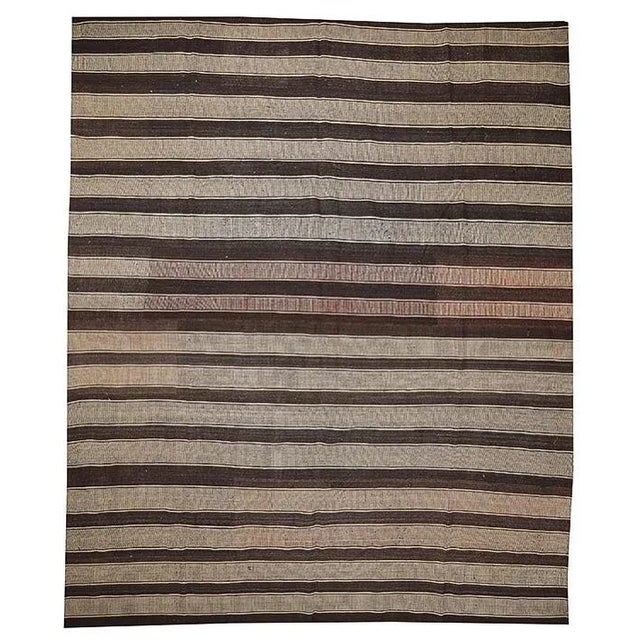 Textile Brown Oversized Vintage Kilim Rug For Sale - Image 7 of 7