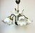 Vintage 5-Arm Floral Glass Chandelier White Hand Made – 1980s Modern Design For Sale - Image 15 of 16