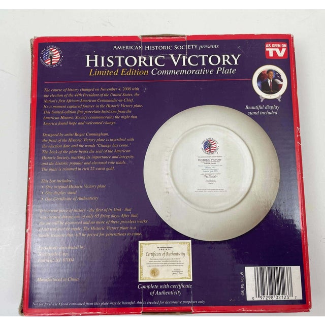 Barack Obama Historic Victory Collectible Plate Limited Edition 2008 For Sale - Image 12 of 14