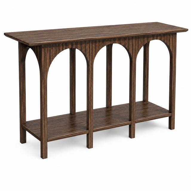 Wood Modern Mid Century Style Console For Sale - Image 7 of 7