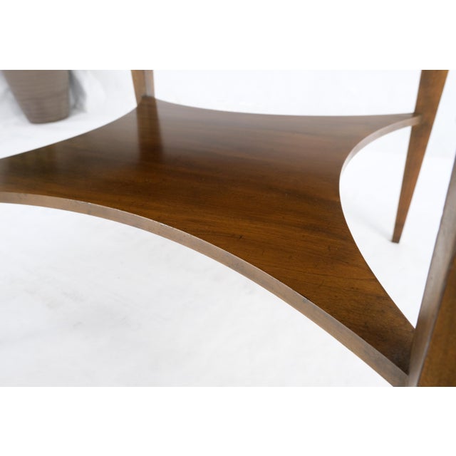 Mid-Century Modern Baker Burl Walnut Square Brass Gallery Top Drawer Side Lamp Table Night Stand For Sale - Image 3 of 18