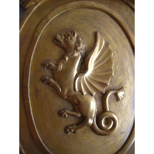 Wood 18th Century Pair of Gild Carved Wood Coat of Arms For Sale - Image 7 of 12