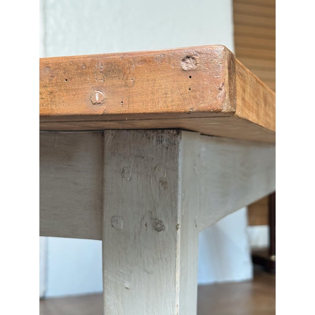 Large French Rectangular Farmhouse Table on Painted Frame For Sale - Image 10 of 15