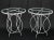 Metal Pair of Midcentury Ice Cream Style Round Folding Cafe Tables Glass Tops For Sale - Image 7 of 11