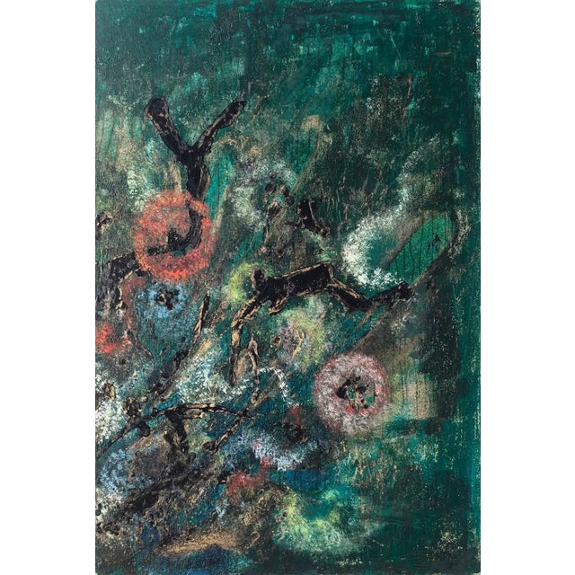 Composition - Original Oil Painting on Board - Mid 20th Century Mid 20th century For Sale