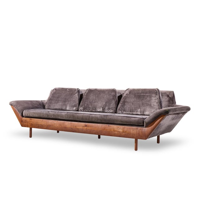 Mid-Century Modern Flexsteel Mid Century Walnut Thunderbird Sofa For Sale - Image 3 of 9