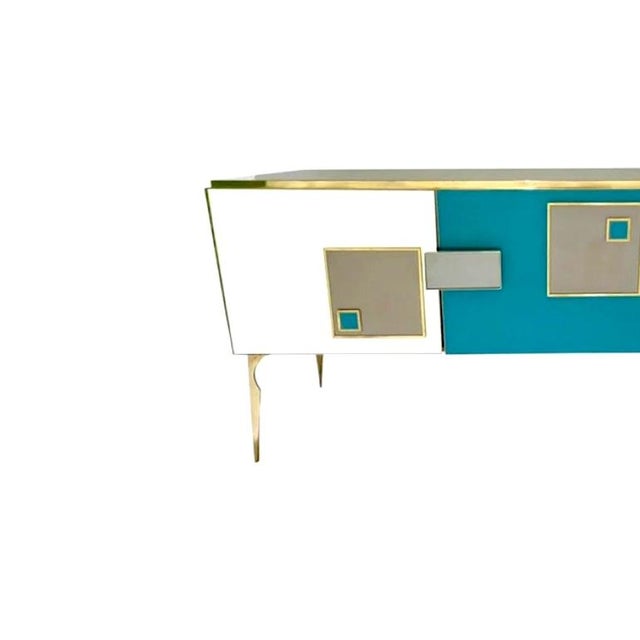 Late 20th Century Mid-Century Modern Italian Art Deco Style Sideboard / Credenza Cabinet For Sale - Image 5 of 9