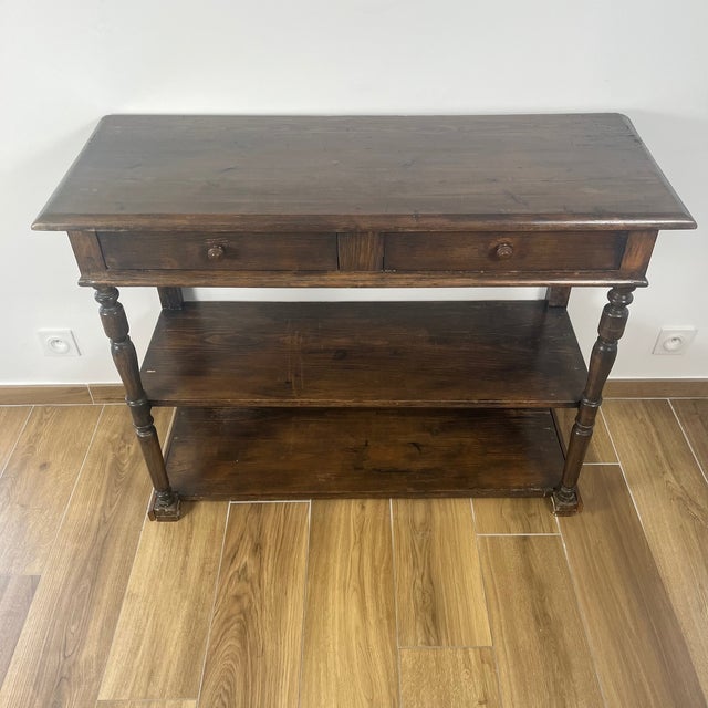 Vintage Wood Console Table, 1920s For Sale - Image 10 of 18