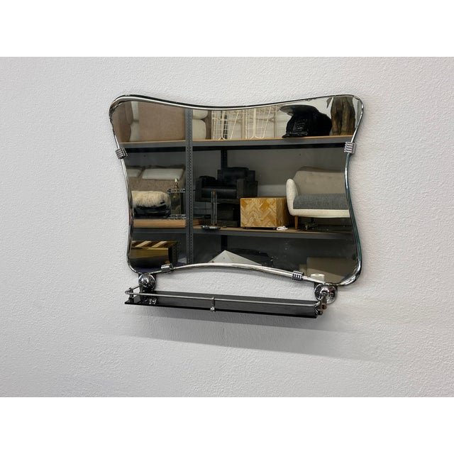 Italian Modern Asymmetrical Mirror With Shelf For Sale In Los Angeles - Image 6 of 10