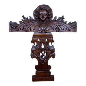 Antique Hand-Carved Italian Wood Wall Hanging
