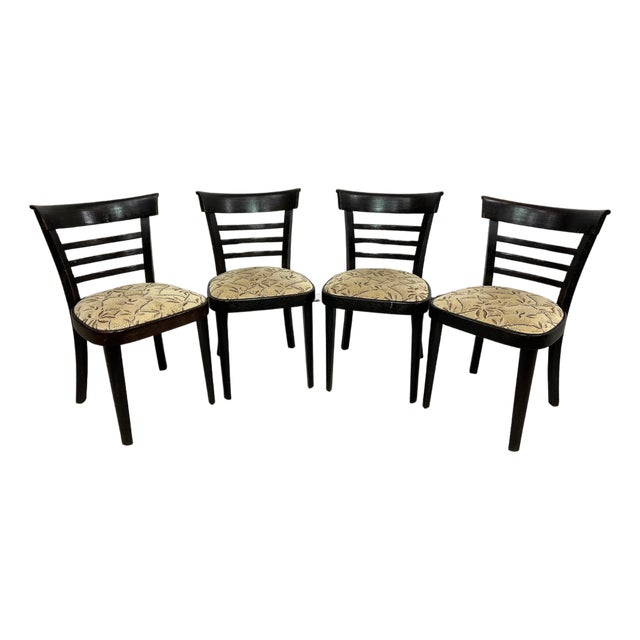Art Deco Dining Chairs by J.Halabala for Ton, 1930s, Set of 4 For Sale
