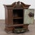 Original painted Swedish hanging cabinet dated 1800, crafted in pine with original hinges and a richly aged painted...