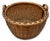 Outstanding Large Size Antique American Hand Woven Ash Wood Splint Maine Apple Farm Harvest Basket For Sale - Image 11 of 18