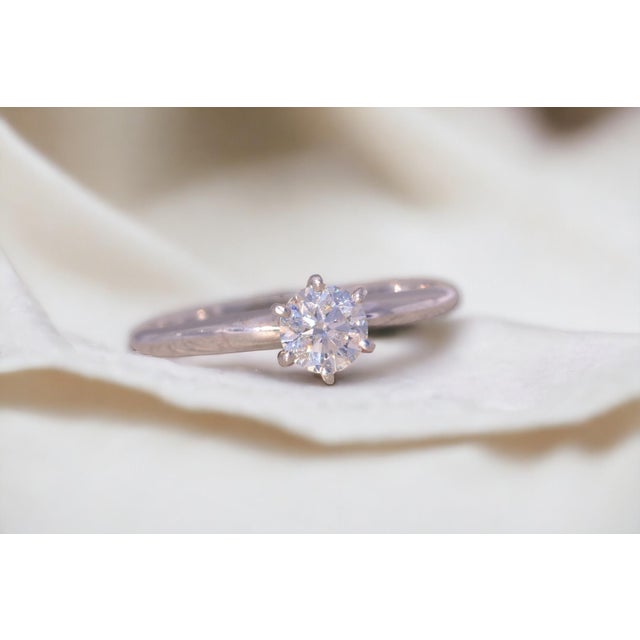 Contemporary The Trafford: White Gold Solitaire Engagement Ring with Natural Diamond For Sale - Image 3 of 11