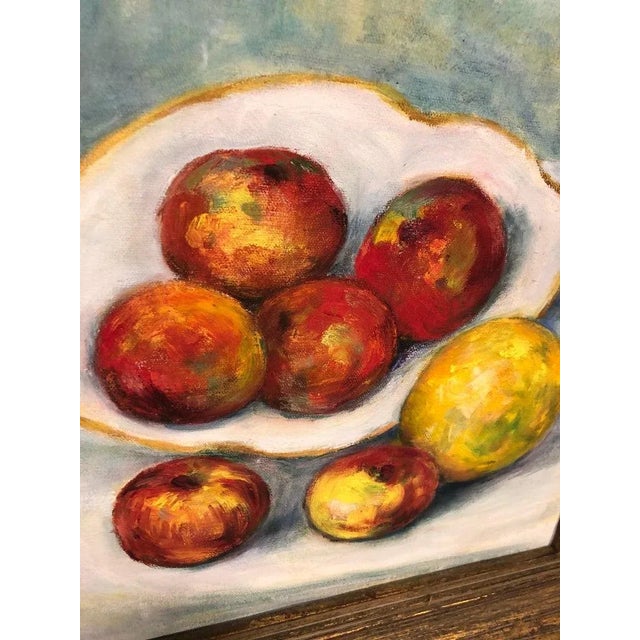 Wood Fruit Still Life on Canvas Signed Handelman For Sale - Image 7 of 13