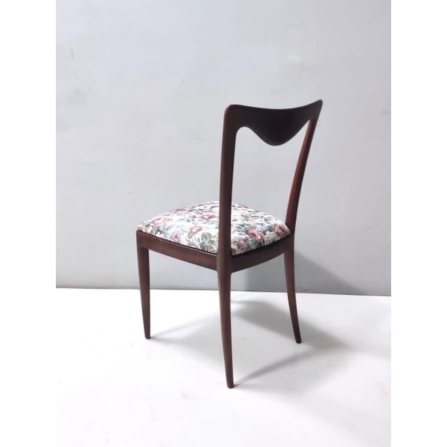 Dining Chairs with Beech Frame and Linen Patterned Fabric attributed to Carlo Enrico Rava, 1950s, Set of 4 For Sale - Image 9 of 13