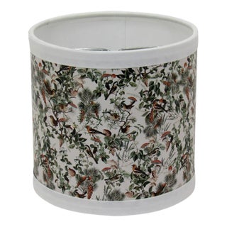 5" Botanical Paper Print Candelabra Clip-On Drum Lamp Shade For Sale
