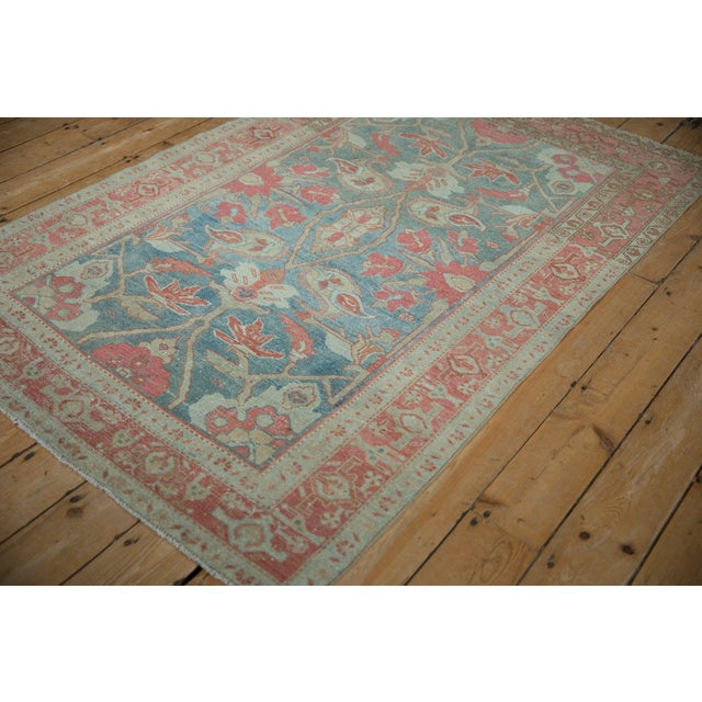 Sky Blue Vintage Distressed Malayer Rug - 4'2" x 6'1" For Sale - Image 8 of 10