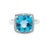 Contemporary 14k White Gold Blue Topaz Diamond Ring For Sale - Image 3 of 10