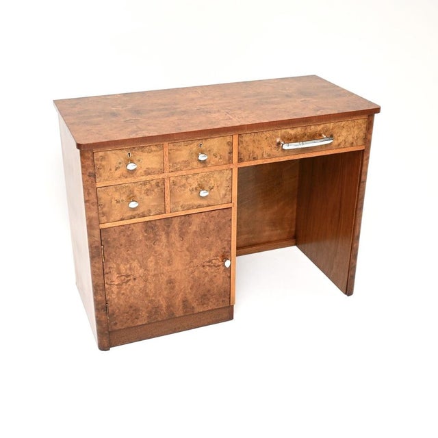 Art Deco Burr Walnut Desk, 1930s For Sale - Image 11 of 11