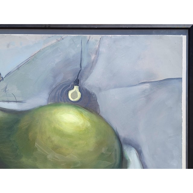 Early 21st Century Contemporary Abstract Surrealist Painting of a Green Pear in a Bathtub, 21st Century For Sale - Image 5 of 10