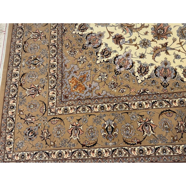 Textile Super Fine Hand Knotted Persian Silk & Wool Isfahan Rug 8'4"x 12' For Sale - Image 7 of 14