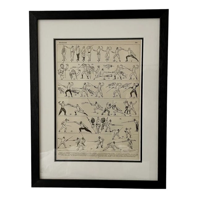 Frédéric Régamey, Fencing, 1900, Lithographic Engraving For Sale