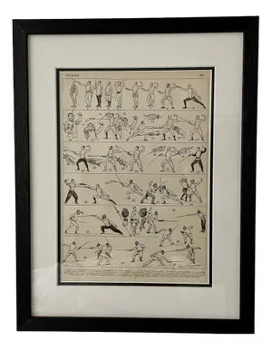 Frédéric Régamey, Fencing, 1900, Lithographic Engraving