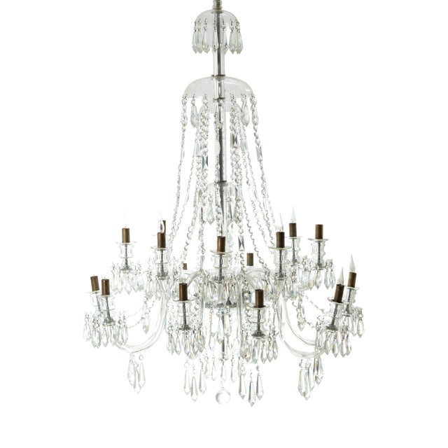 Antique Bohemian Crystal Chandelier, 1890s For Sale