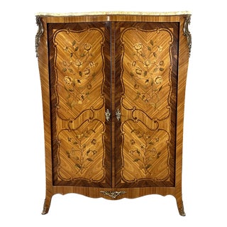 20th Century Louis XV Style Marquetry Wardrobe For Sale